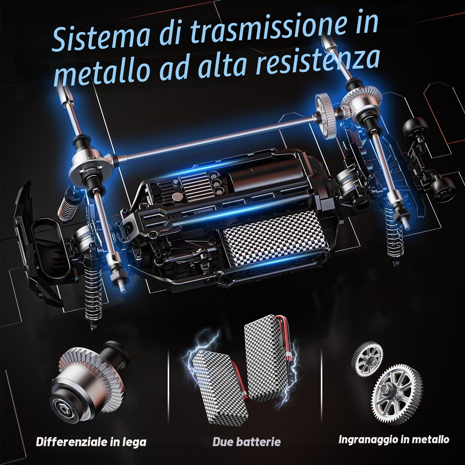 DEERC Auto telecomandata 1:14, camion fuoristrada RC ad alta velocità da 40 km/h, auto fuoristrada RC 4WD, giocattoli Monster Truck veloci ed estremi, regali per bambini e adulti