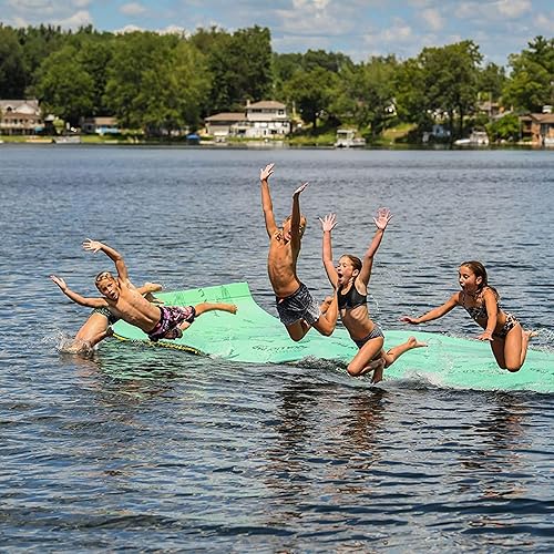 Miniatura 5 de Aqua Lily Pad 20 pies Bullfrog agua parque flotante isla de espuma con malla ventilada bolsa de almacenamiento de nylon para 16, 20 y 22