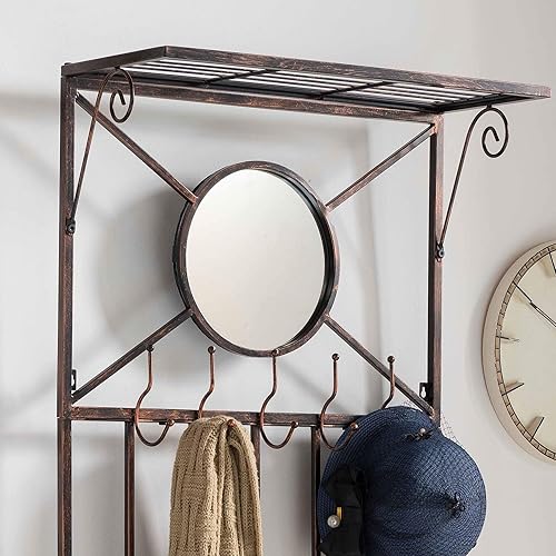 Miniatura 6 de Kings Brand Furniture Banco de almacenamiento para pasillo de entrada con y perchero