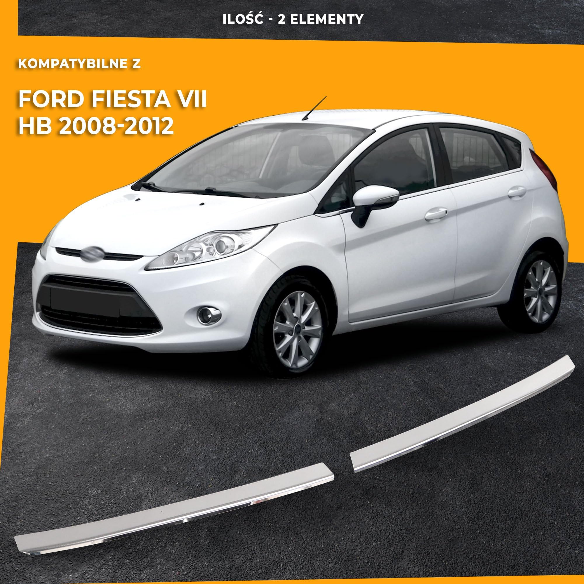 CHROMEMASTER | Kompatybilne z Ford Fiesta Hatchback 2008-2012 | Listwy Atrapy Przedniej; Listwy na Grill Auta; Stal Nierdzewna Polerowana | Idealne Dopasowanie | Nowy, Atrakcyjny Wygląd Samochodu