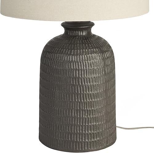 Miniatura 6 de Nourison Home - Lámpara de mesa negra con textura de panal de abeja de 24 pulgadas para mesita de noche, sala de estar, comedor, entrada