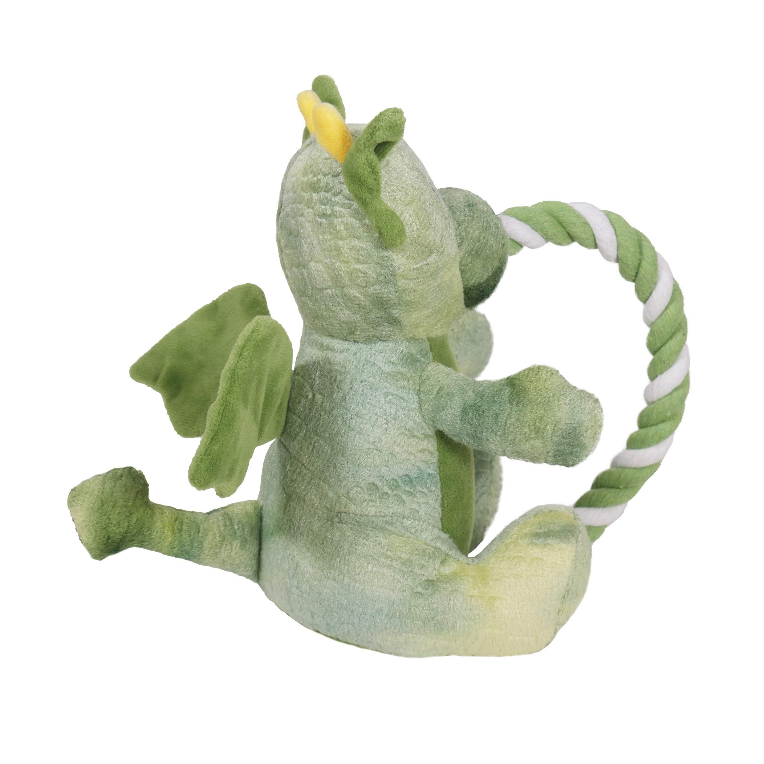 Rosewood Drago Corda Verde, Peluche Interattivo Cane Giocattolo - Verde