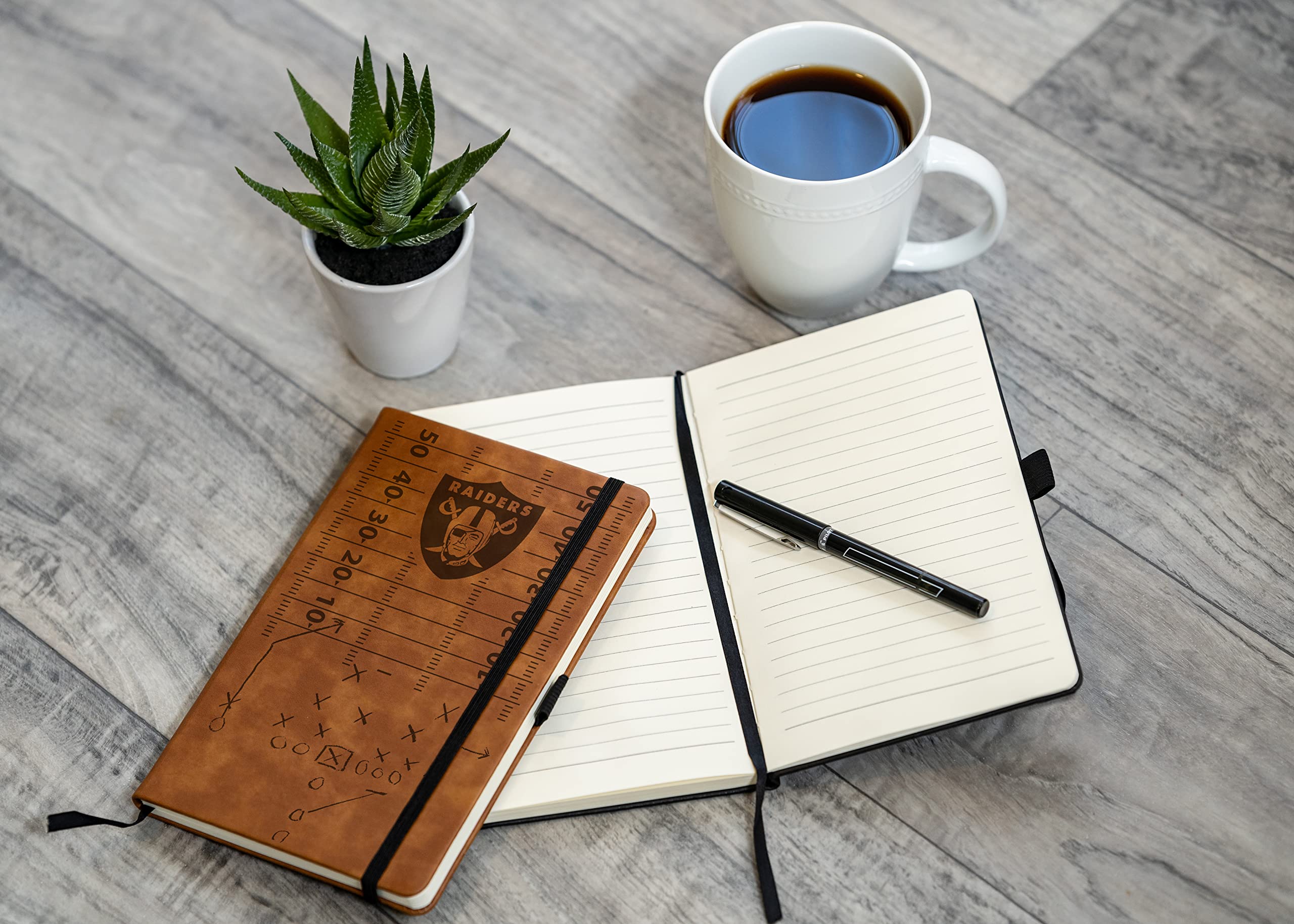Rico Industries NFL Las Vegas Raiders Brown Laser Engraved Small Notepad Jounral/Notepad 8.25