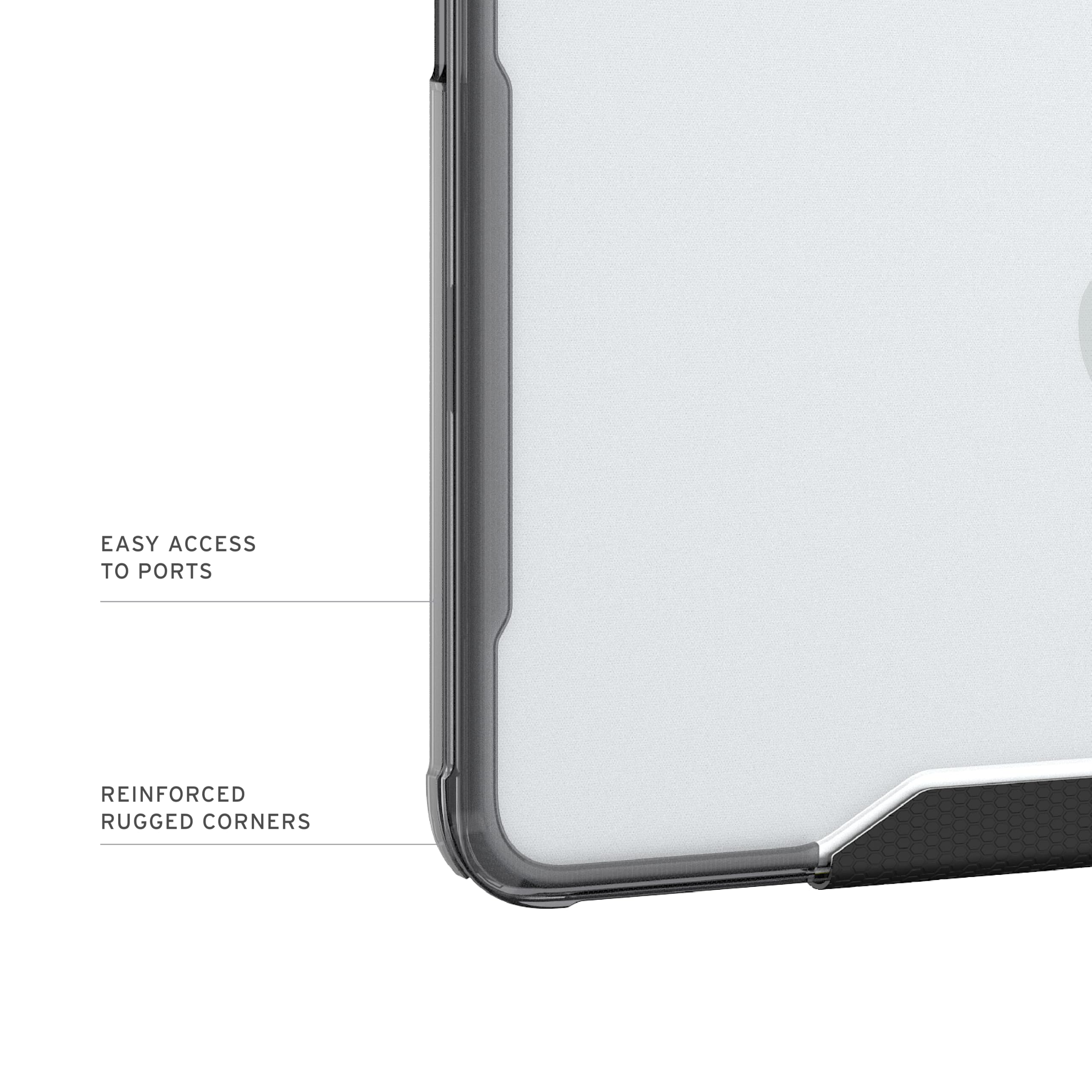 URBAN ARMOR GEAR Plyo Custodia per Apple MacBook Neo - Ice (trasparente) | Tutte le porte sono accessibili | Resistente alle cadute secondo gli standard militari statunitensi