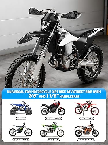 Vista 14 de JFG RACING Protectores de mano universales para motocicleta de 7/8 pulgadas, 0.866 in y 1 1/8 pulgadas, 1.102 in, para motos de nieve, motocross, MX