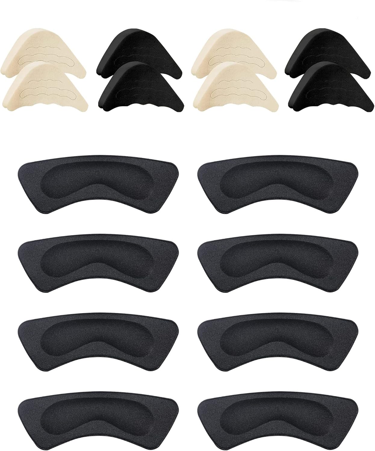 4 Pairs Heel Cushion Pads,4 Pairs Toe Filler Inserts,Adjustable Toe