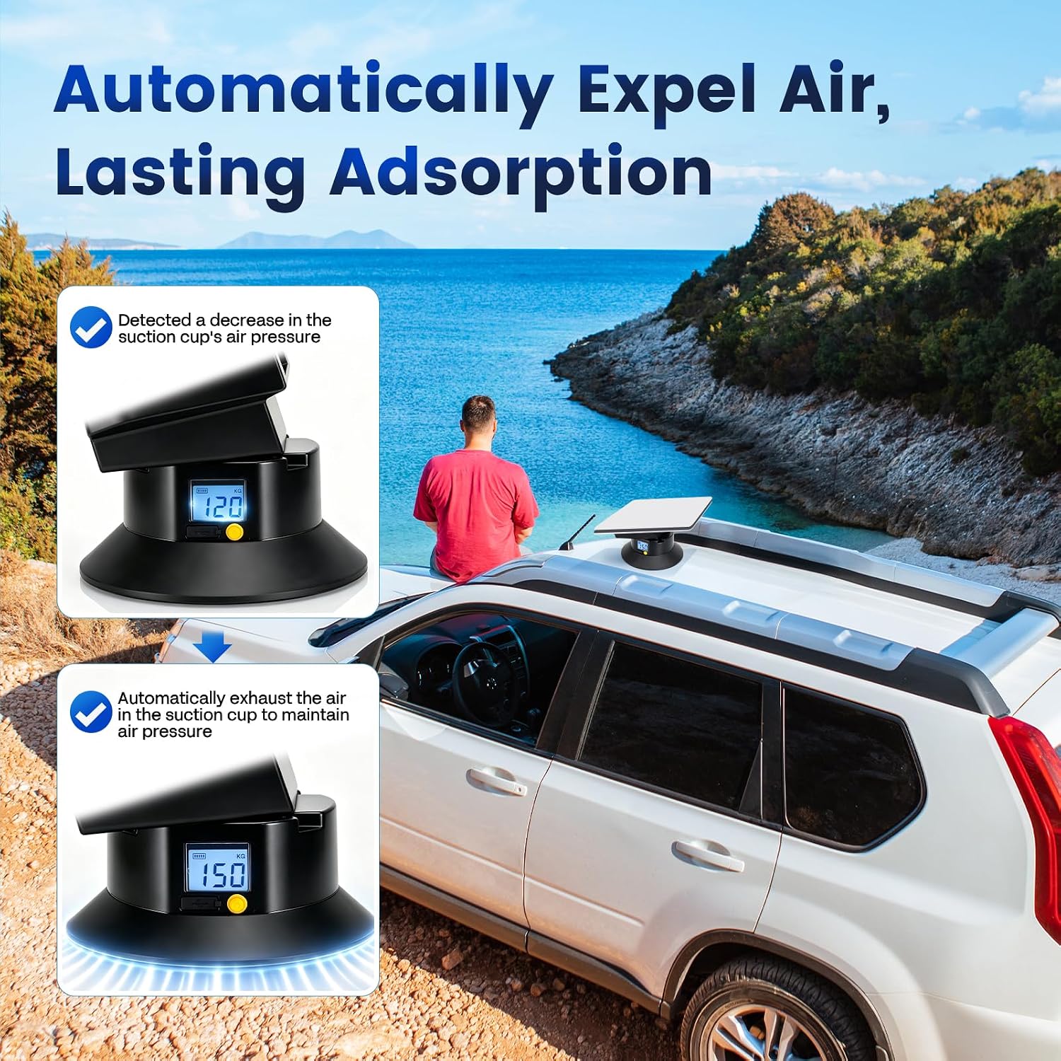 Starlink Mini Mount, Electric Suction Cup Mount for Vehicle Roof
