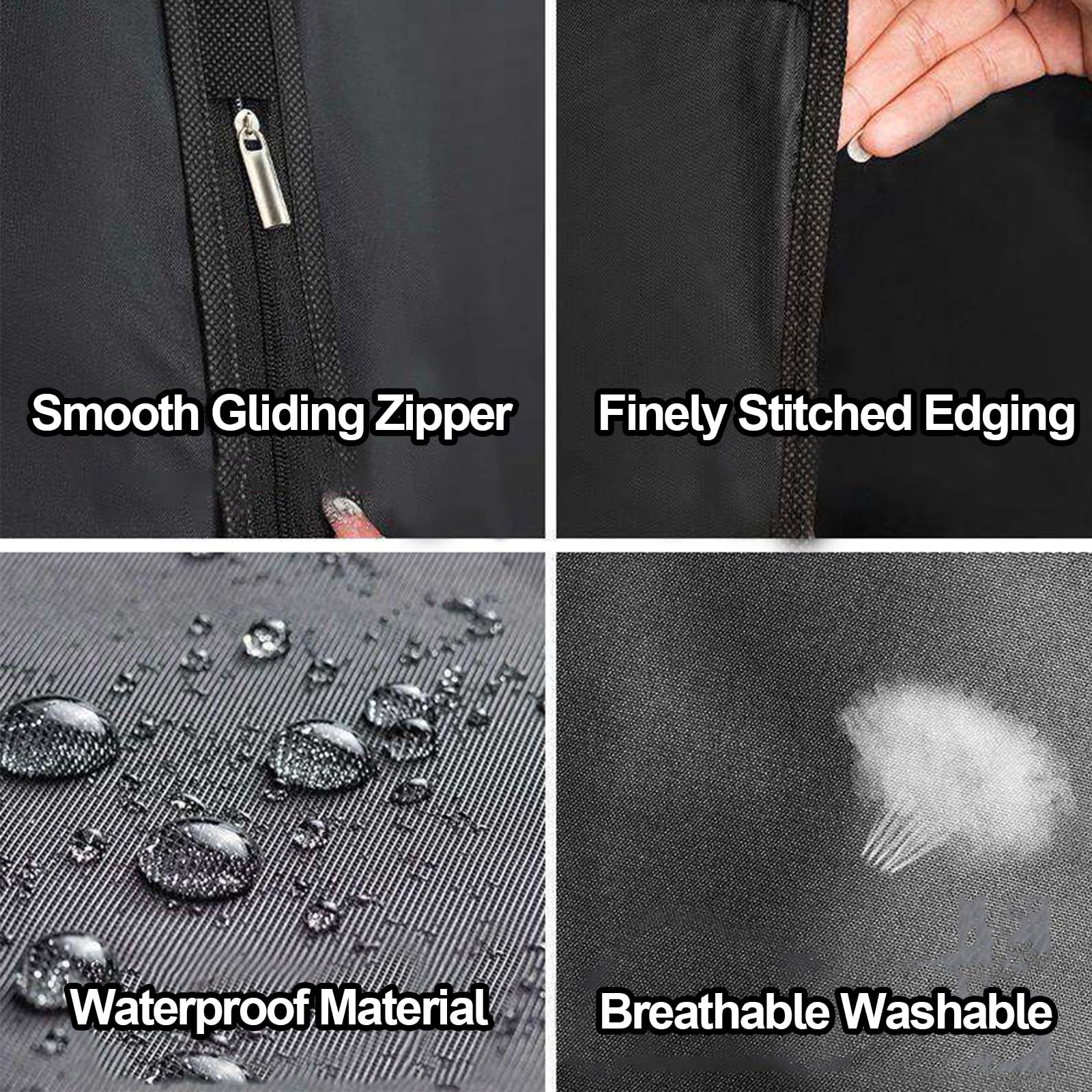 Paquete de 5 Funda Traje Bolsa Almacenaje Ropa Lavables de Tela Oxford con Cremallera para Colgar Abrigos Chaquetas Camisas