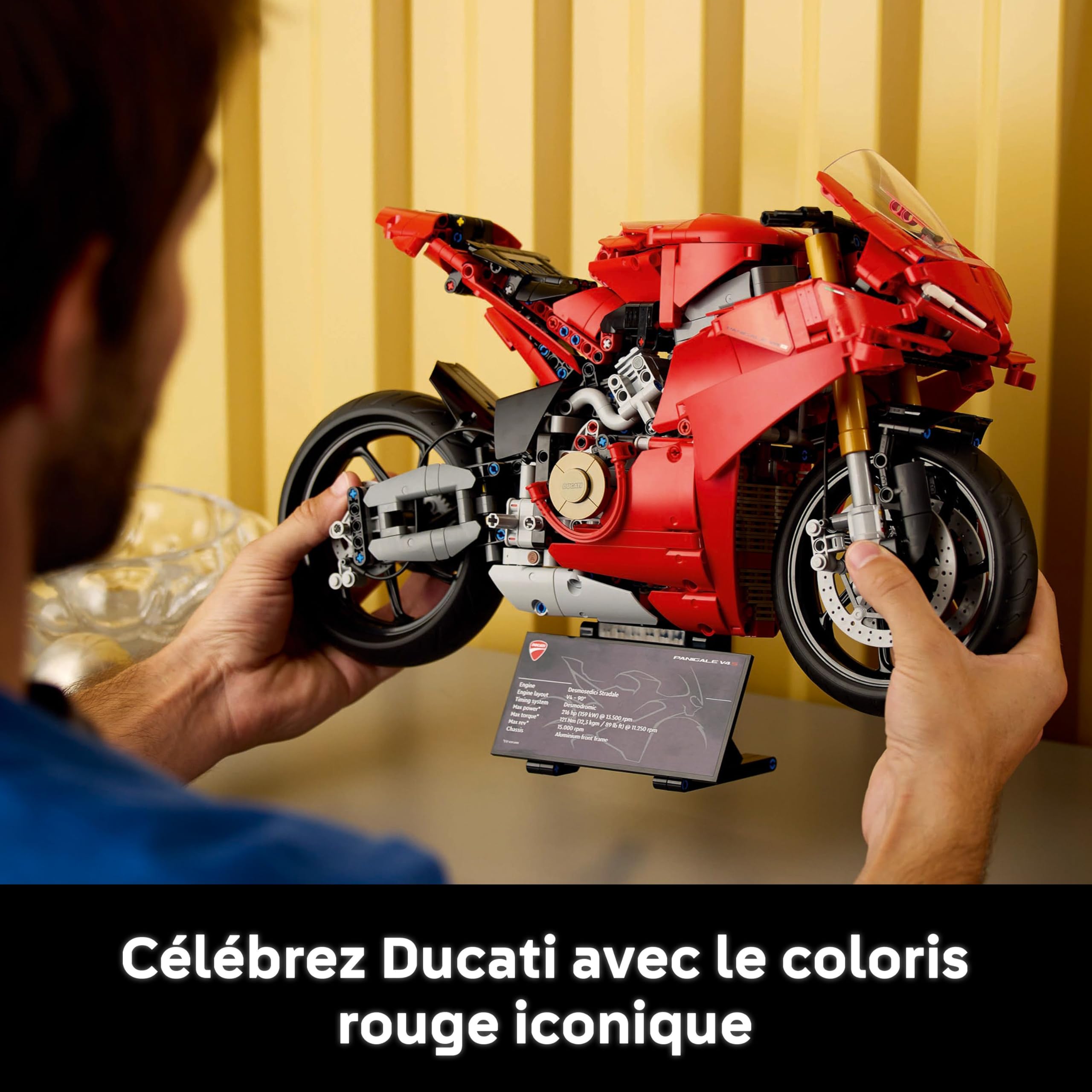 LEGO Technic La Moto Ducati Panigale V4 S - Moto à Construire pour Adulte, Homme et Femme - Blocs de Construction de véhicule - Idée de Cadeau pour Papa 42202