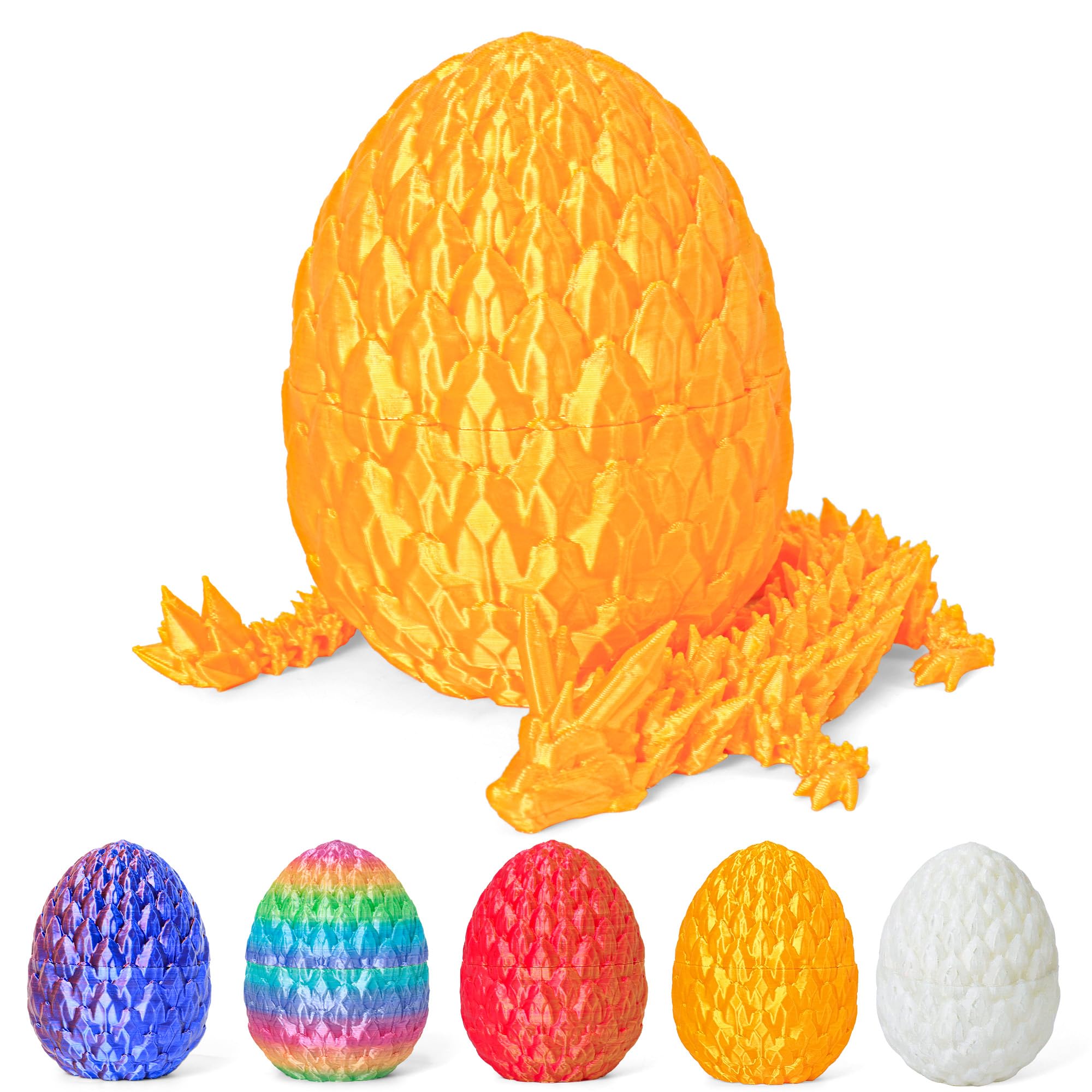 ONEVIVE Dragon Eggs with Dragon Inside 3D Printed, Mystery Dragon Egg Articulated Crystal Fidget Toy for Kids Adults Women Men Funny Gift Desk Decor(