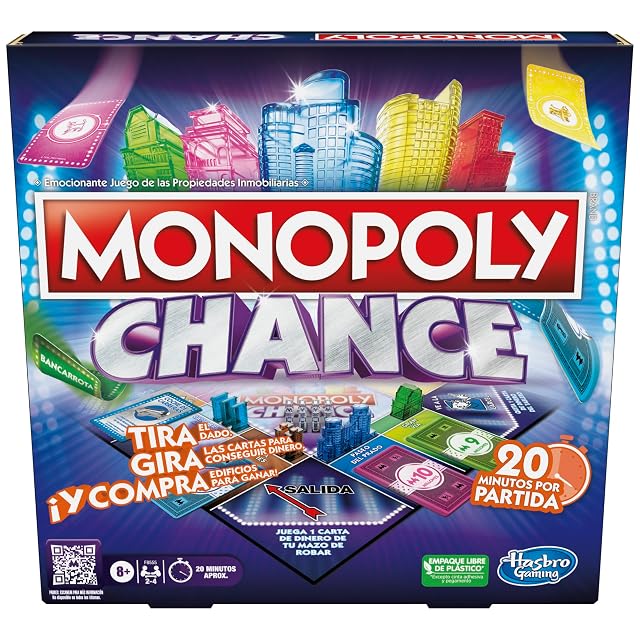 Juego de Mesa Monopoly Chance - Partidas rápidas - Juego Familiar para 2 a 4 Jugadores - Se Juega en 20 Minutos (Versión en Español)