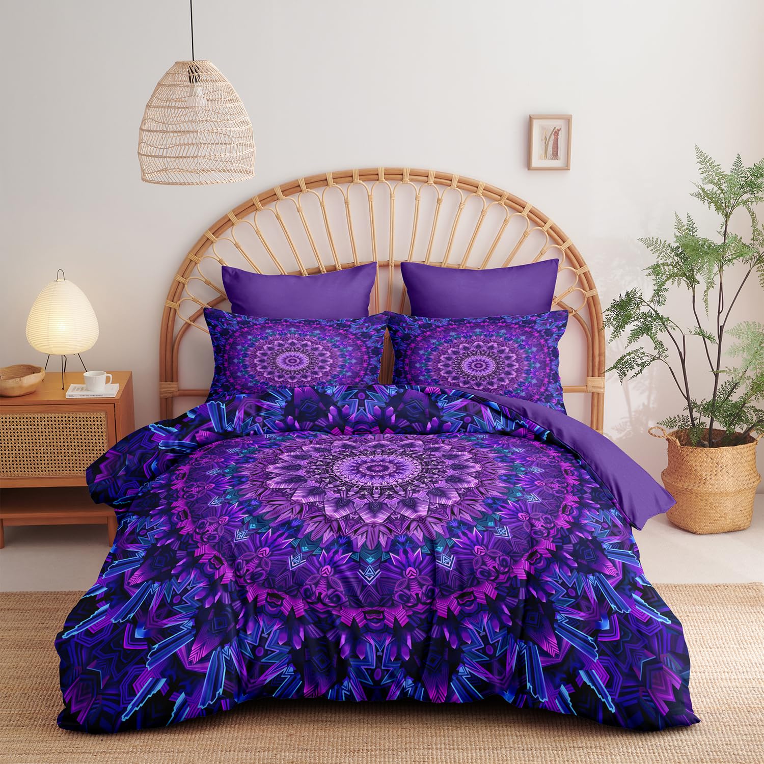 Covebett Bettwäsche Blümchen Blumenmuster Botanisch Bettwäsche Set Aesthetic Blumenwiese Pflanzenmuster Bettbezug mit Reißverschluss und Kissenbezug