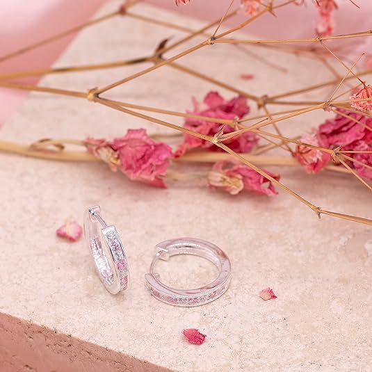Tuscany Silver Pendientes Redondos De Plata De Ley Para Mujer