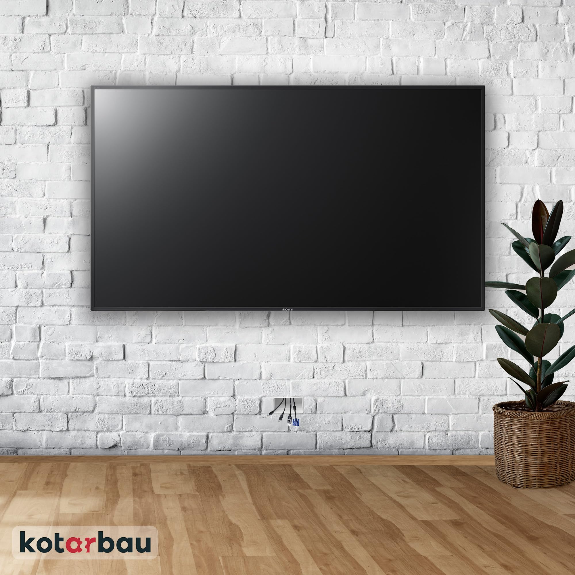 KOTARBAU® Cache Cable - Goulotte Passe Cable - PVC - 110 x 55 mm - 112 cm - Blanc - Mural - Goulotte Electrique - Cache Fil Electrique - Installation Facile