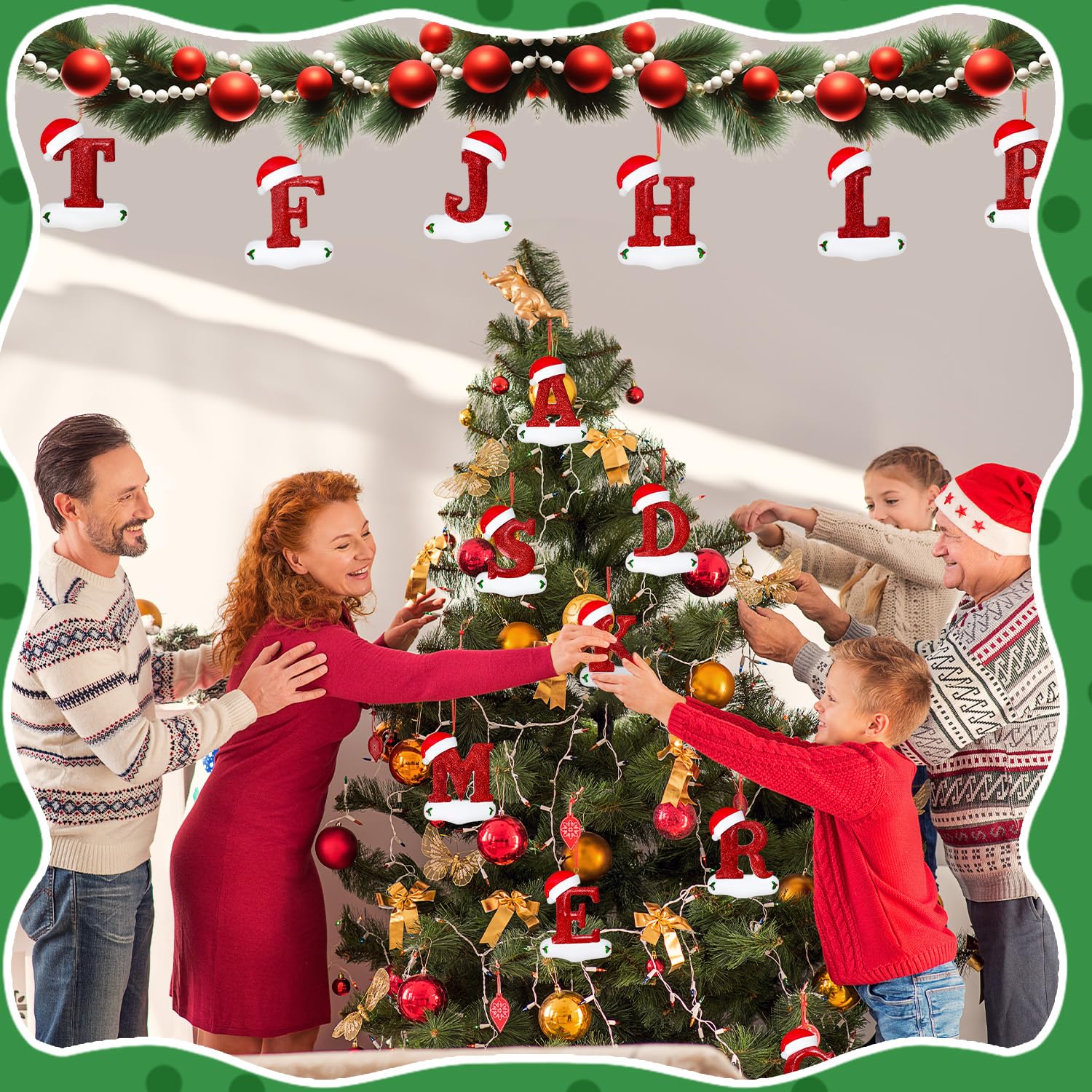 TOPWAYS 26 Letter Christmas Tree Hanging Pendant, Christmas tree decorations, Personalized DIY Christmas Ornaments - Image 3