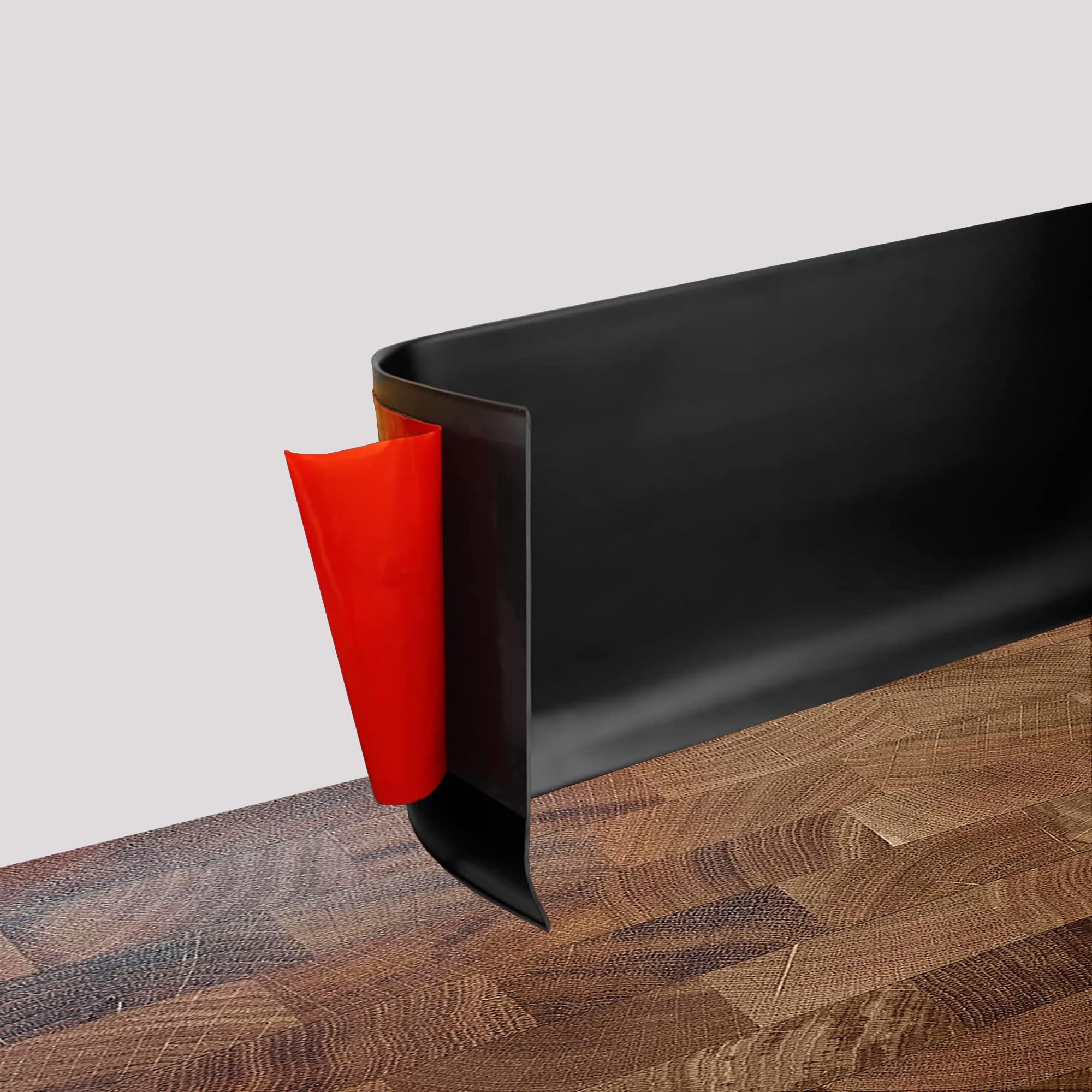 Battiscopa Adesivo Semiflessibile, 8/10cm di larghezza PVC Battiscopa per Muro, Angolare Autoadesivo per bagno, cucina e camera da letto (nero, 8cm x 6 metri)