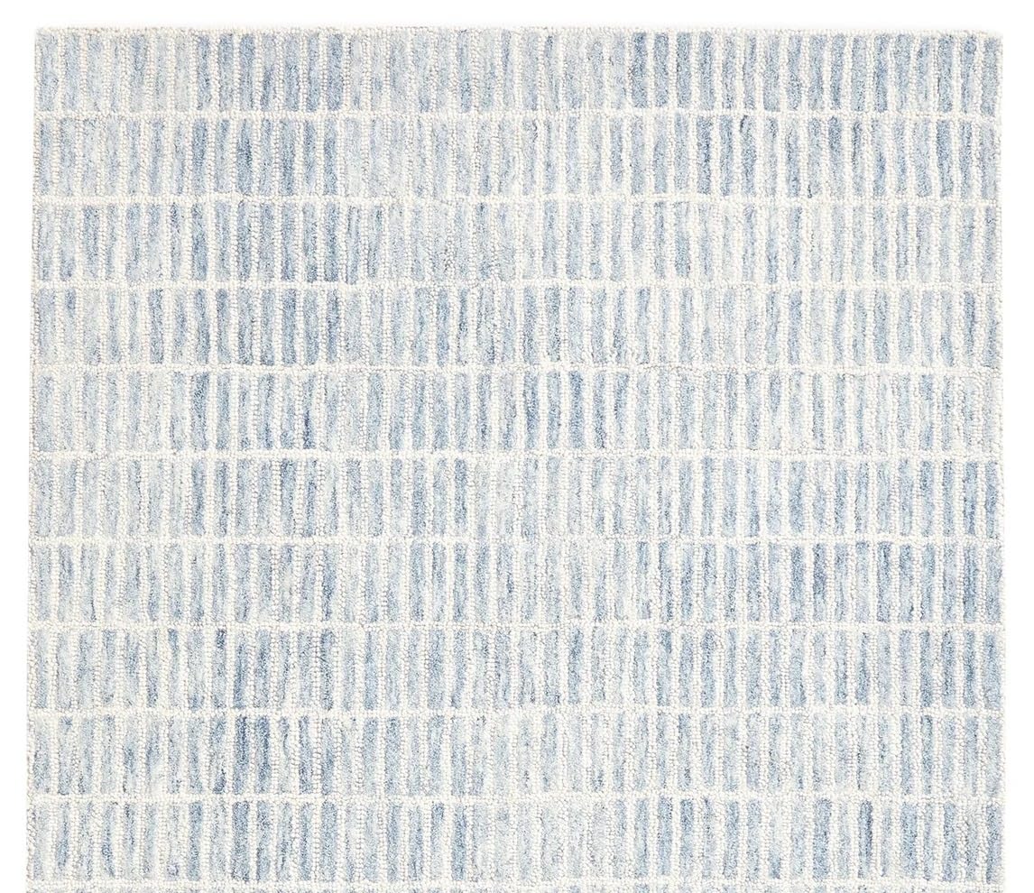 SOM RUGS 100% Authentic Capitola Tufted Handmade Woolen Area Rug for Bedroom Home Decor Office Rug (Blue, 8 x 10 Feet)