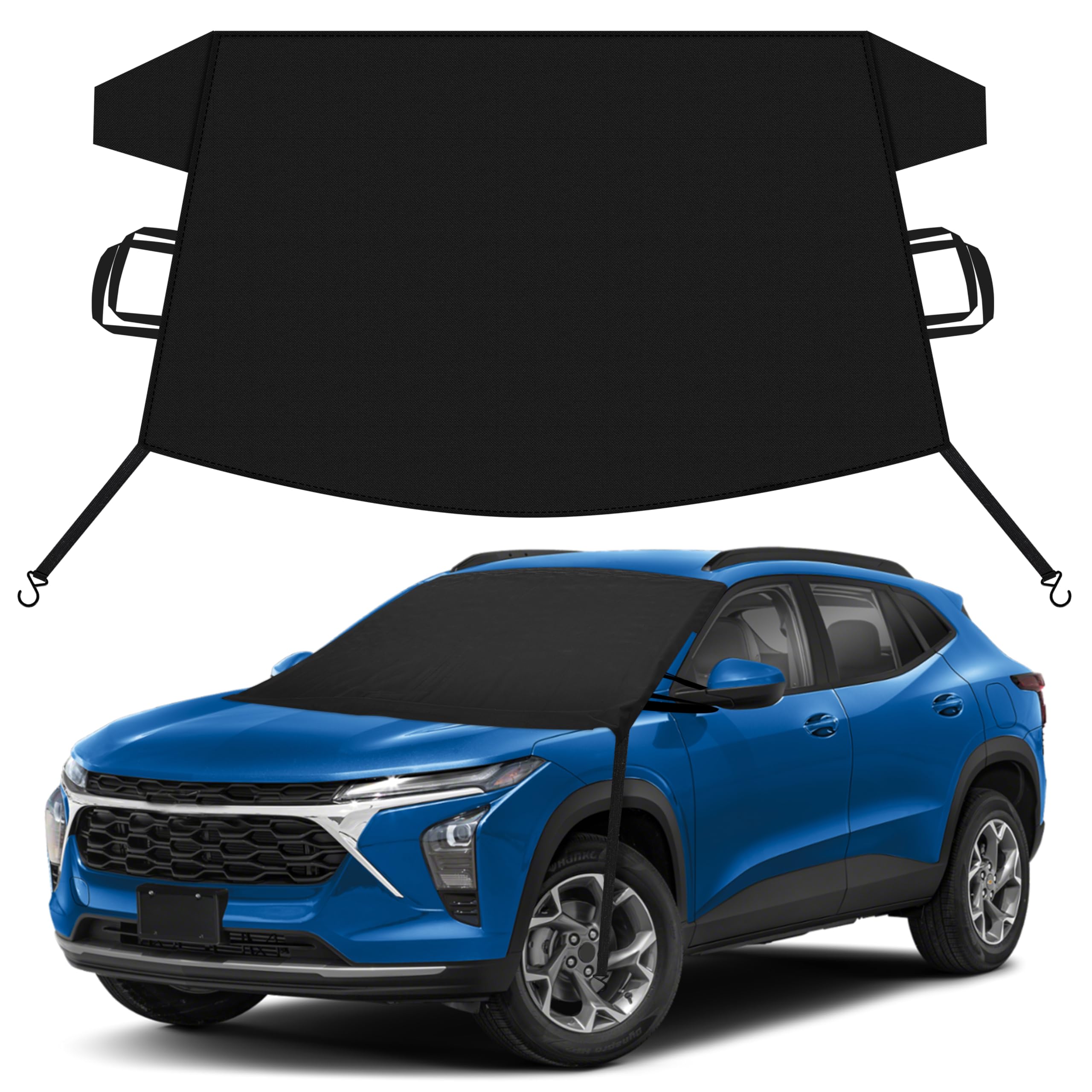 EcoNour Car Snow Cover Compatible for Chevrolet Trax | Windshield Cover for Ice and Snow with S-Hook Straps | Heavy-Duty 600D Oxford Winter Car Cover, Waterproof &amp; Anti-Slip