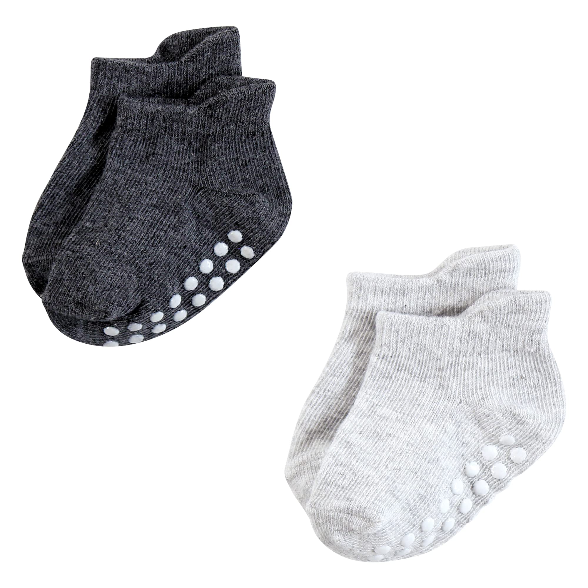 Hudson Baby Uniseks antypoślizgowe skarpetki bez pokazu, czarno-białe, 4-6 maluchy, 4/6X