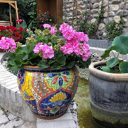 Miniatura 2 de HM&DX Maceta de cerámica, cerámica mexicana, maceta grande, maceta pintada a mano, macetas para interiores y exteriores, macetas para suculentas,