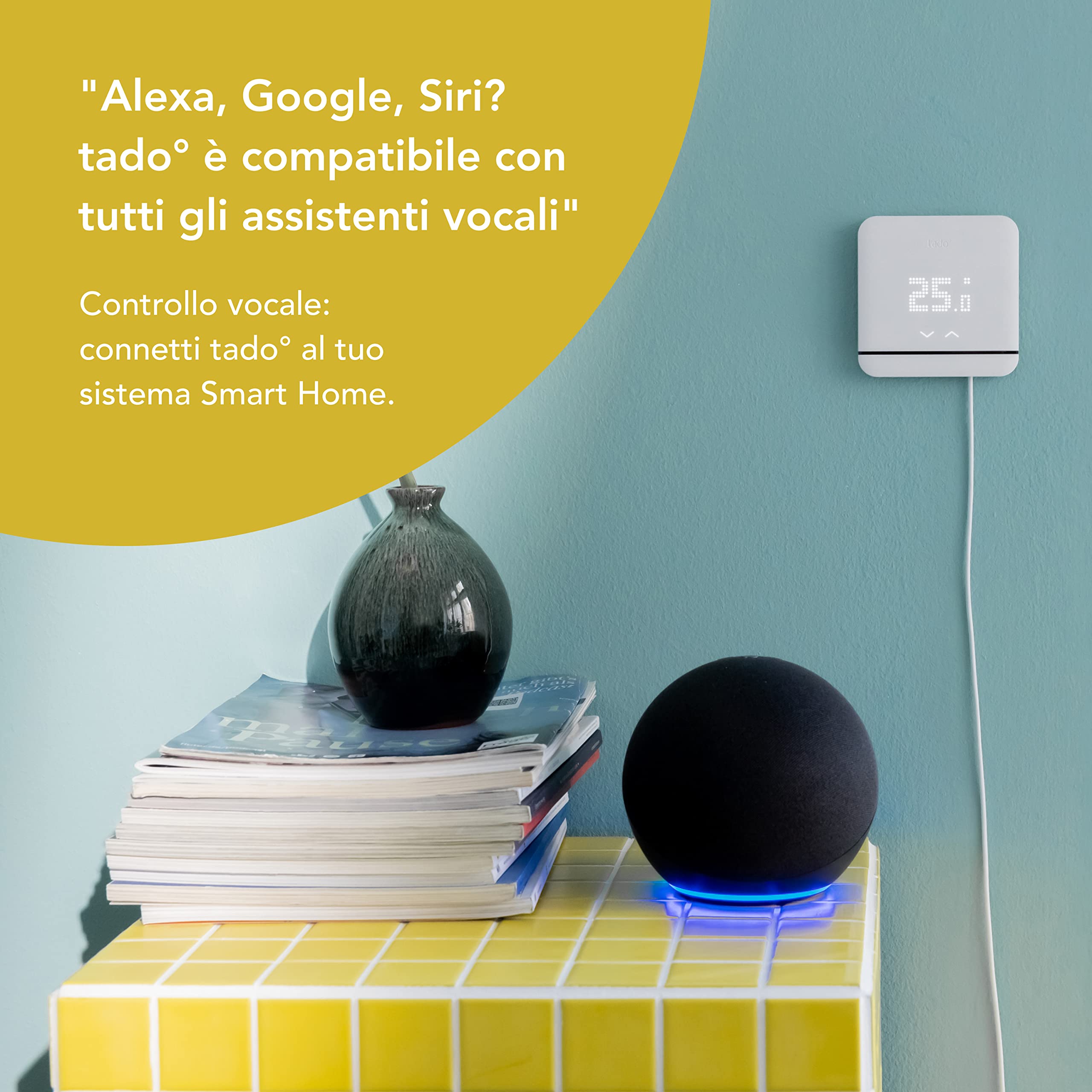 tado° Controllo Climatizzazione Intelligente con Supporto – Controllo condizionatore wifi – Compatibile con climatizzatori o pompe di calore dotati di telecomando a infrarossi – Gestione via app