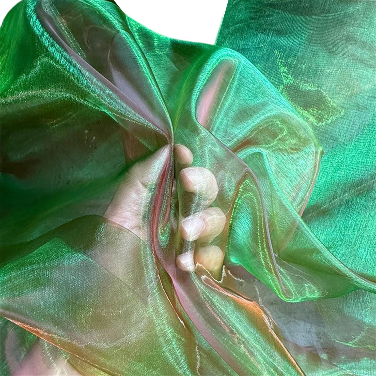 Kalttoy Shimmering Organza Fabric 50x140cm Gradient Color Tulle Cloth for Evening Dress Costume Dressmaking Sewing Craft Project Metallic Organza Cloth Wedding Dress
