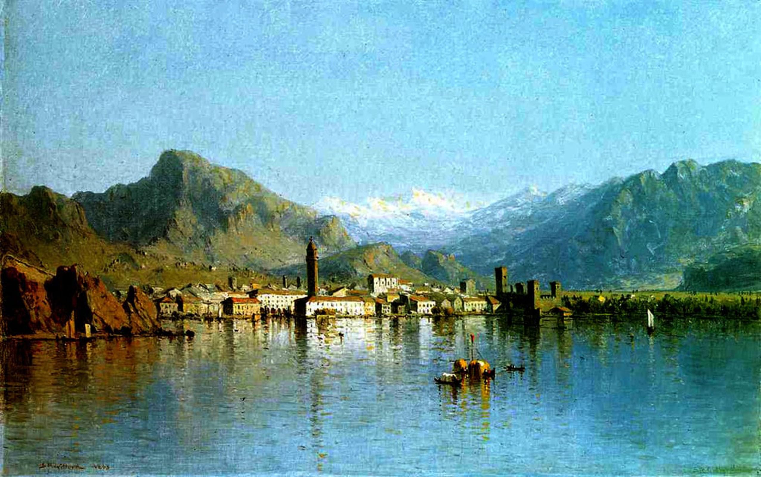 SERENDIPITP Aesthetic Poster Photo Wall Print Retro Picture Lake Garda Italy by famous artist Modern Wall Artwork for Home Decor 60x90cm