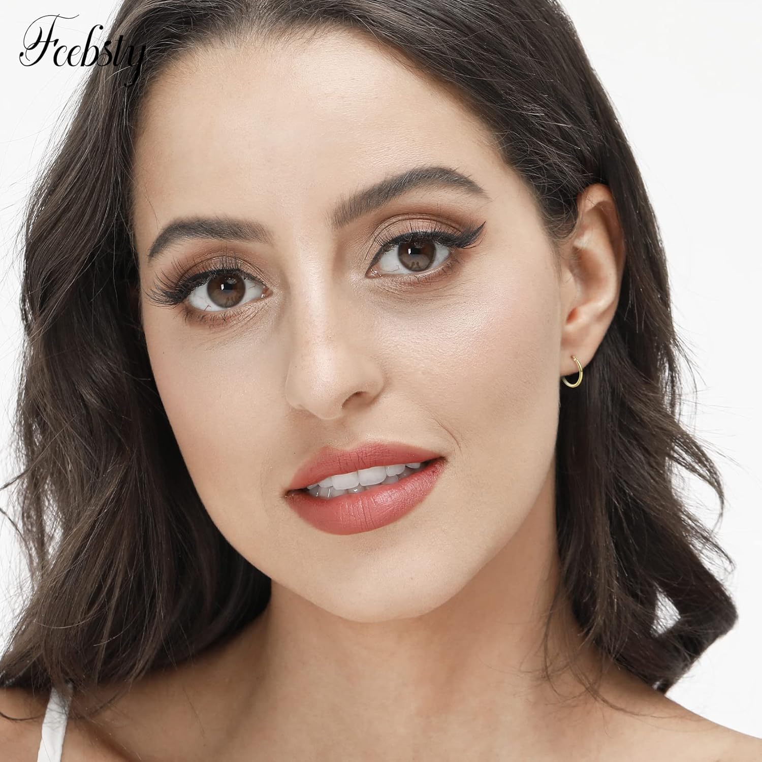 3 Pairs 925 Sterling Silver Hoop Earrings | Small White Gold Plated Hoop Earrings for Women (13mm,15mm,20mm,25mm,30mm,40mm,50mm,60mm) - Image 4