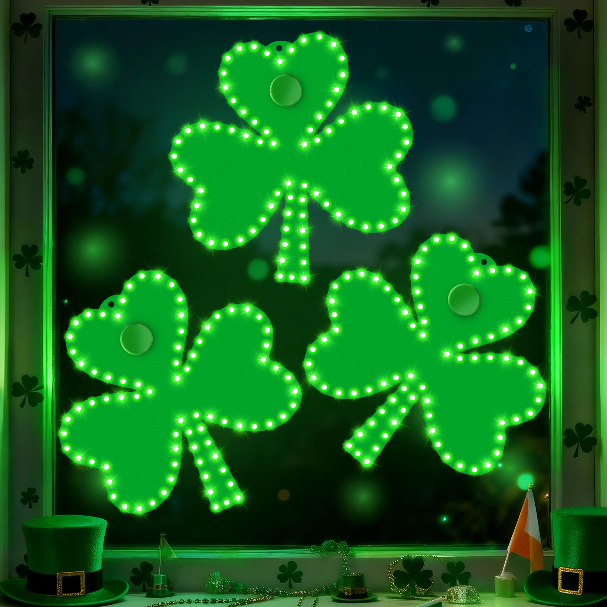Trèfle à DEL résistant extérieur pour illuminer la Saint-Patrick