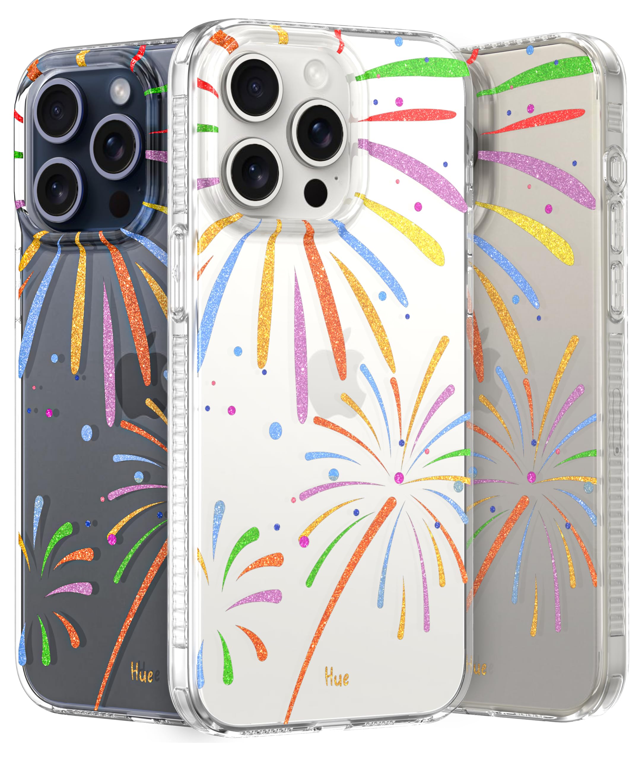 LONLI Hue - for iPhone 15 Pro Max Case - Firework [10FT Drop Protection] - Shockproof Cover with Color Changing Effect | Cute and Unique for Women, Girls and Men (2023)