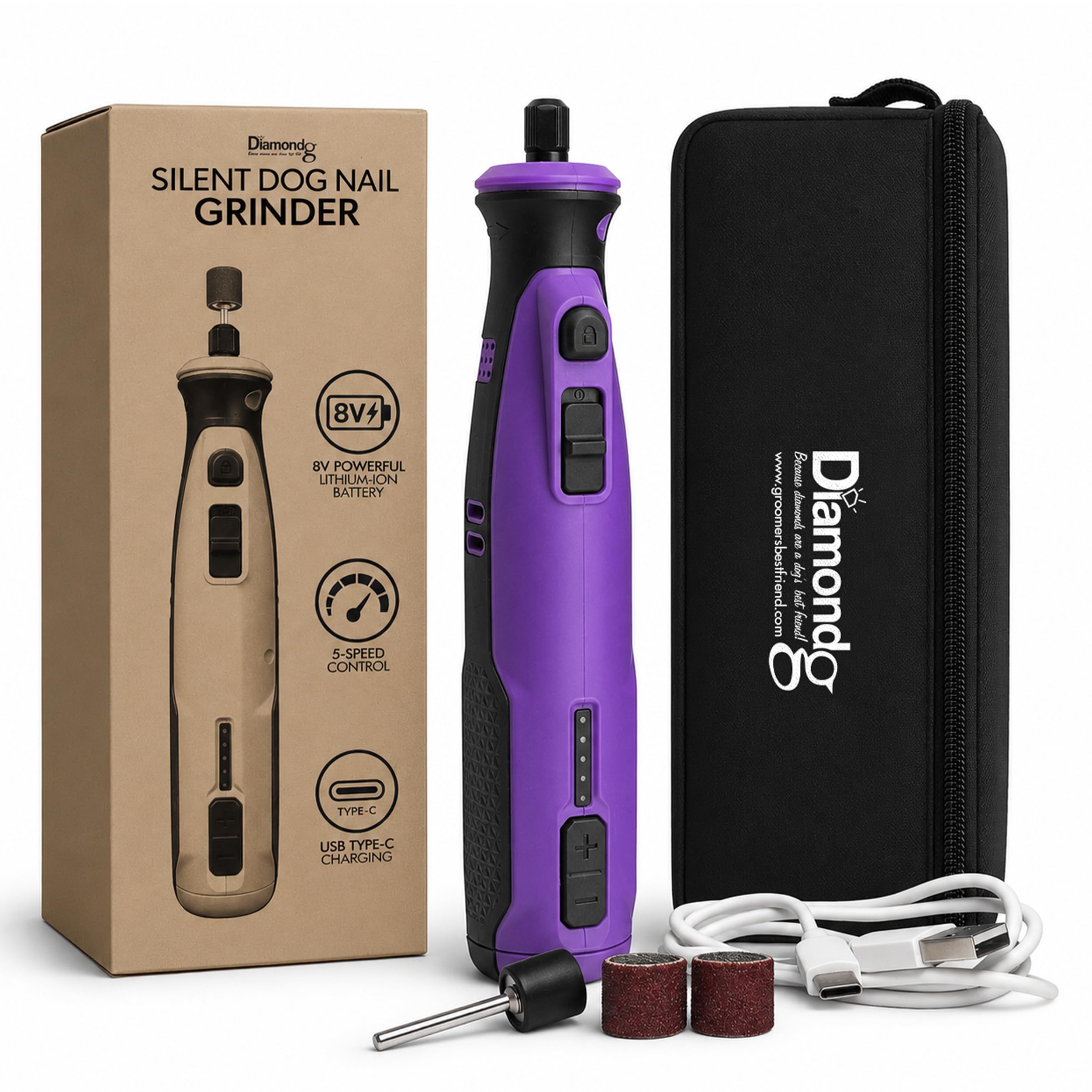 Amazon.com: Diamondg Cordless Dog Nail Grinder with Quiet Sound