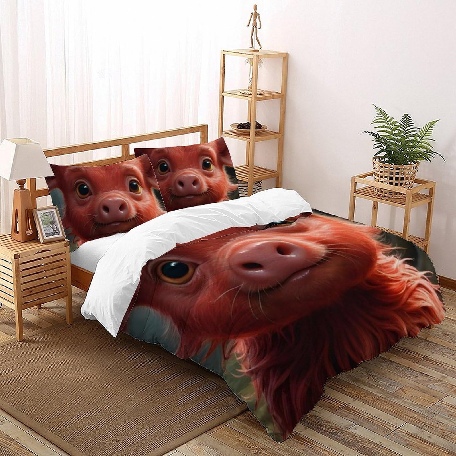 Housse de couette animaux imprimé 3D 260x220cm pour chambre de garçon