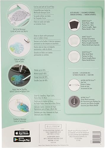 Miniatura 2 de Sizzix 10 unidades de plástico retráctil (A4 hojas), Surfacez-10PK, blanco esmerilado, paquete de 10, 8.3 x 2.9 x 0.4 in, troquelado, 8.3 x 2.9 x