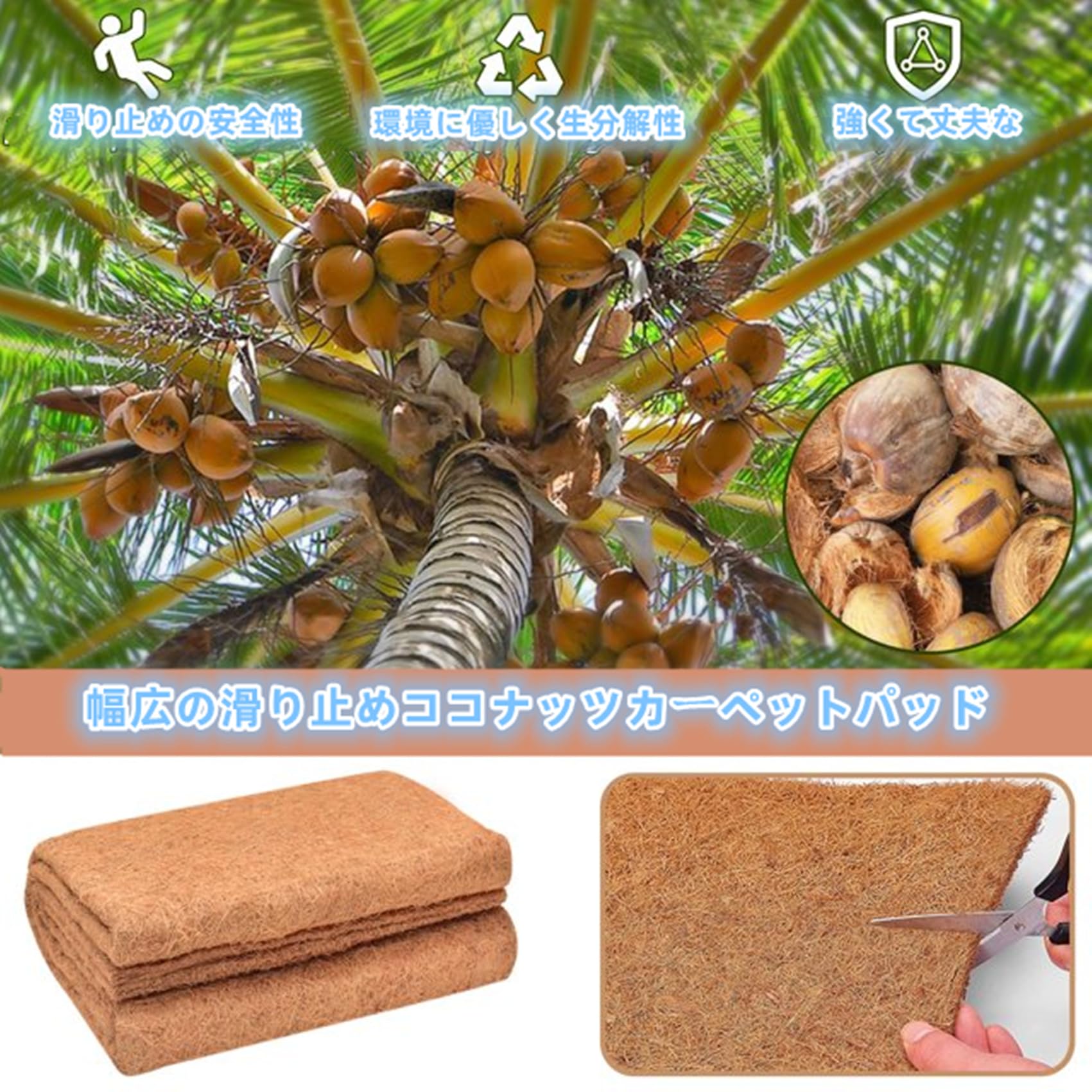 Amazon | GEMZIS ココナッツマット ココヤシシート ココナッツシート