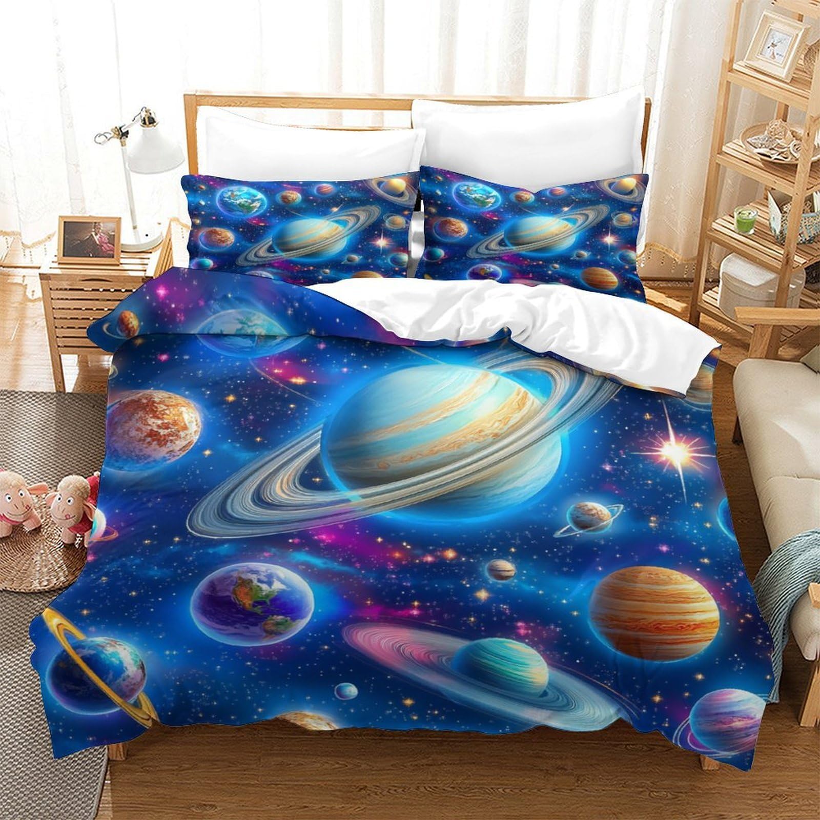 Linge de lit crâne 3D en microfibre douce pour lit d'enfant facile à laver et sans repassage