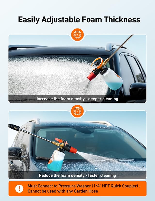AstroAI Foam Cannon for Pressure Washer with 1/4" Quick Connect Plug, 1 L — photo 3