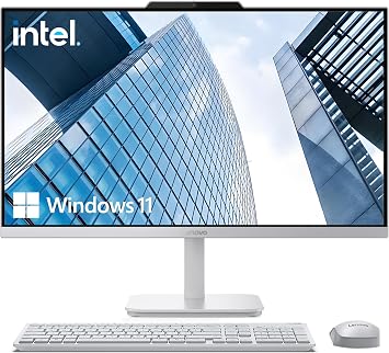 Lenovo 24" FHD All-in-One Desktop Computer for Home & Office, Intel Processor, 32GB RAM, 4TB PCIe SSD, Vent-Hear, WiFi 6, Bluetooth 5.2, HDMI, Business AIO, Wireless Keyboard & Mouse, Windows 11