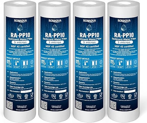 Miniatura 2 de Cartucho de filtro de agua de sedimento de 5 micrones 5M-4PK bien emparejado con P5, AP110, WFPFC5002, CFS110, RS14, WHKF-GD05, paquete de 4