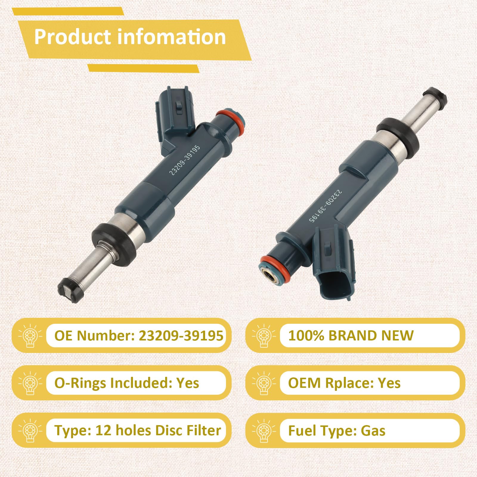 Auto Injector 23209 39195 Oe 1 8 Fuel Injectors Compatible With Toyota ...