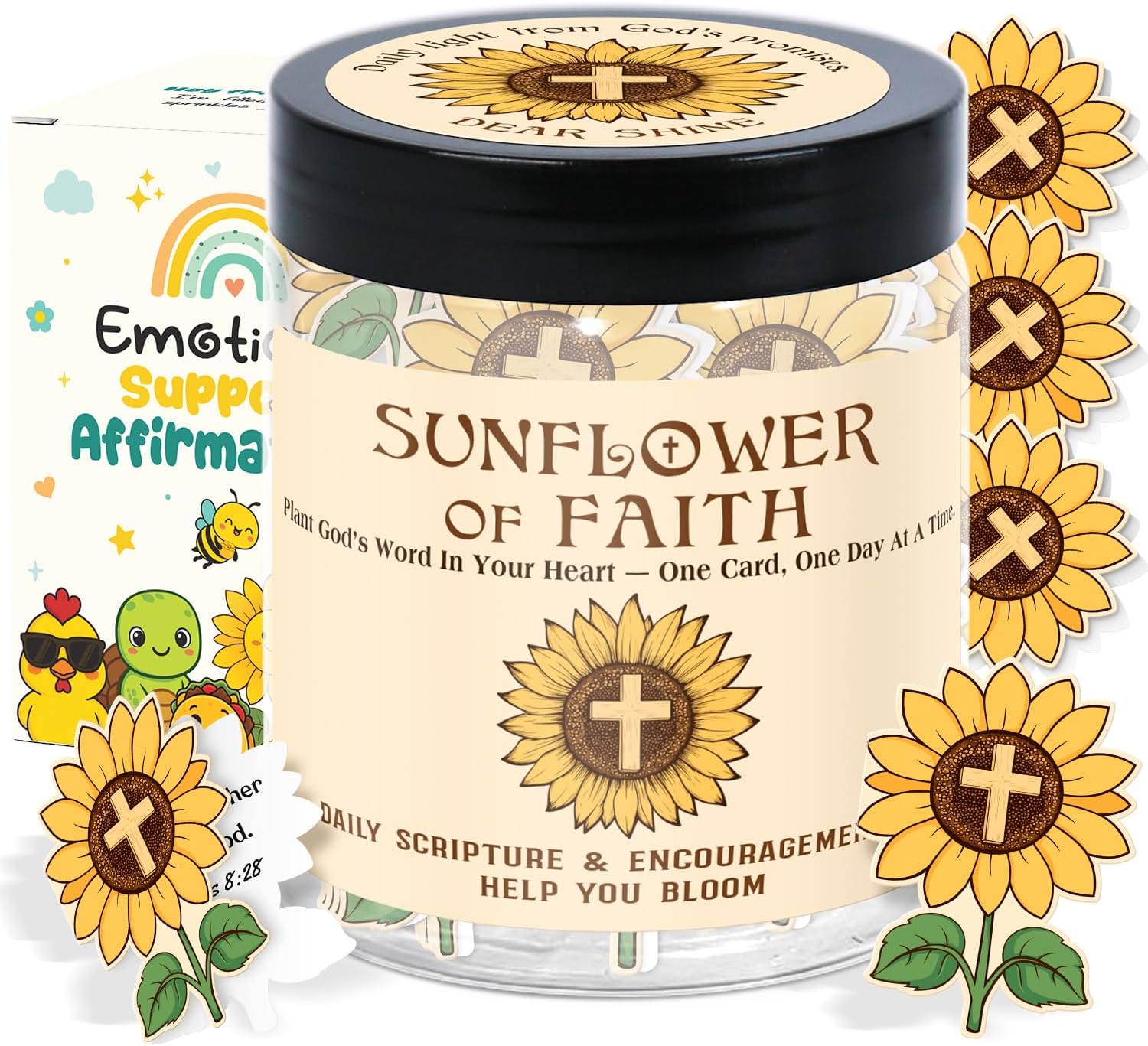 Christian Gifts for Women – Bible Verse Jar with Daily Affirmation Cards – Inspirational, Religious Faith Based Gift For Mom Baptism, Prayer Cards, Encouragement Notes for Women