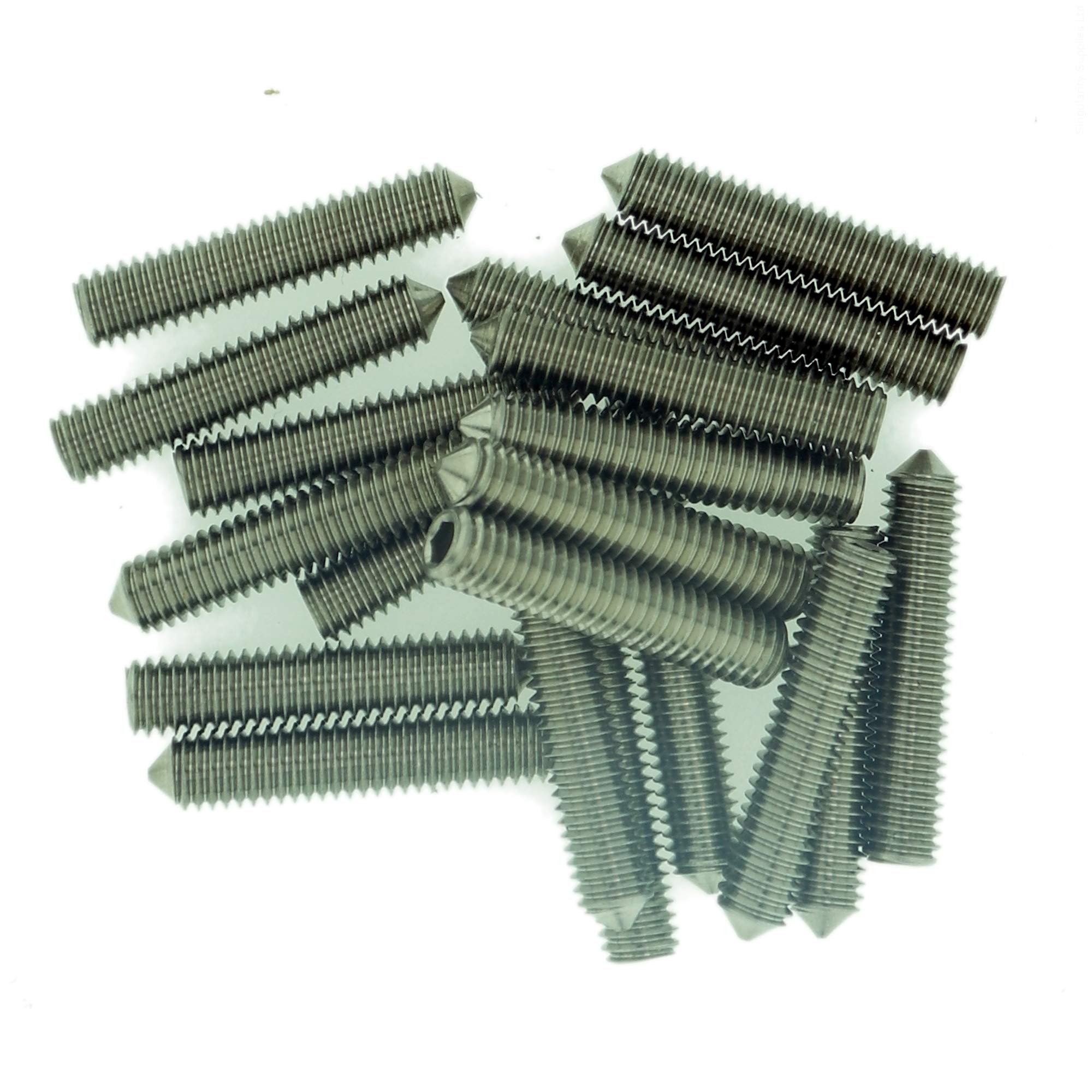 Singularity Supplies M3 (3Mm X 4Mm) Hex Socket Grub Screw (Cone Point) - Stainless Steel (A2) (Pack Of 20)