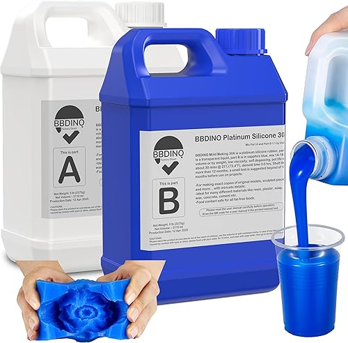 Miniatura 8 de BBDINO Kit de fabricación de moldes de silicona, silicona líquida para fabricación de moldes 30A transparente, goma de silicona de alta resistencia