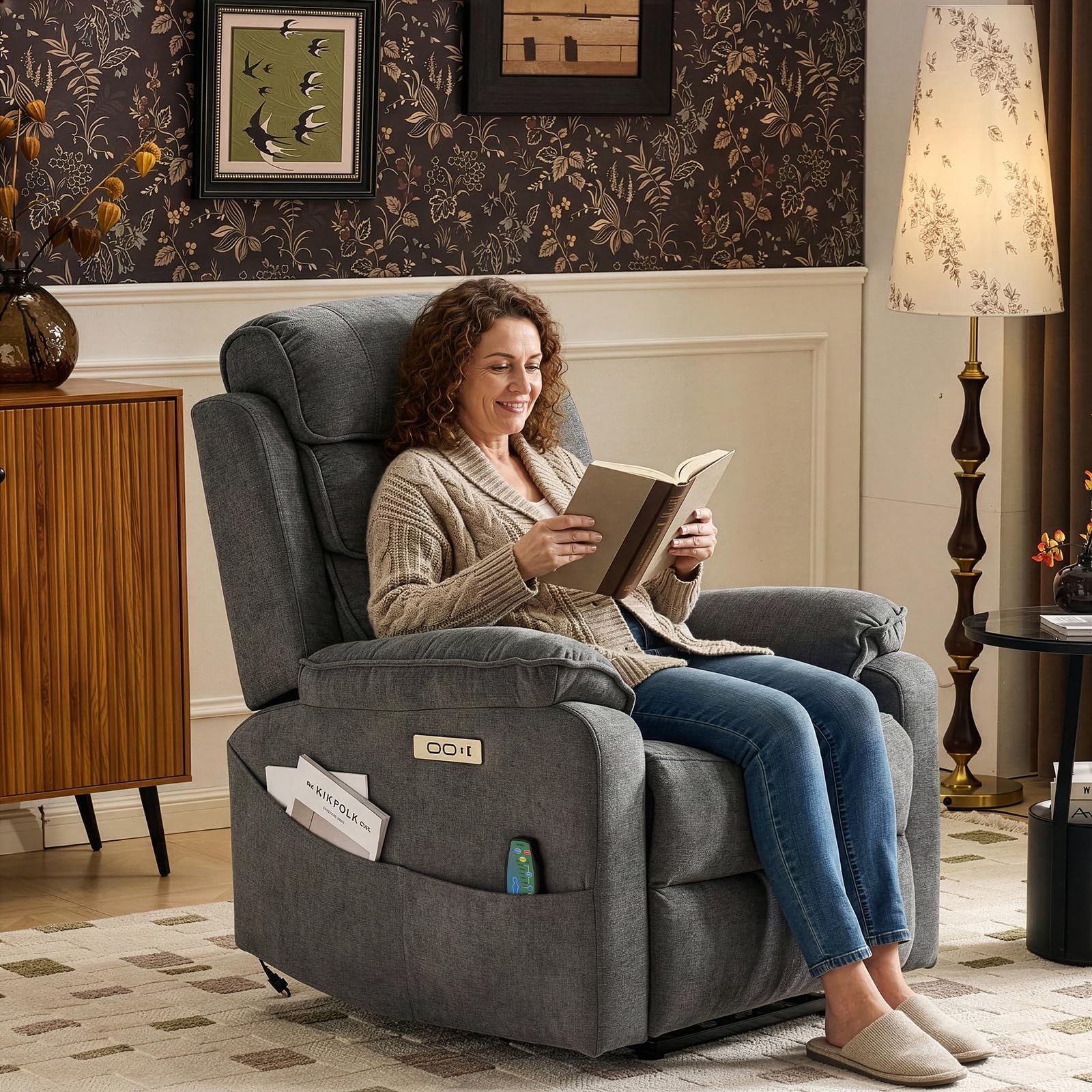 LEADZM - Sillón eléctrico con masaje con cargador inalámbrico