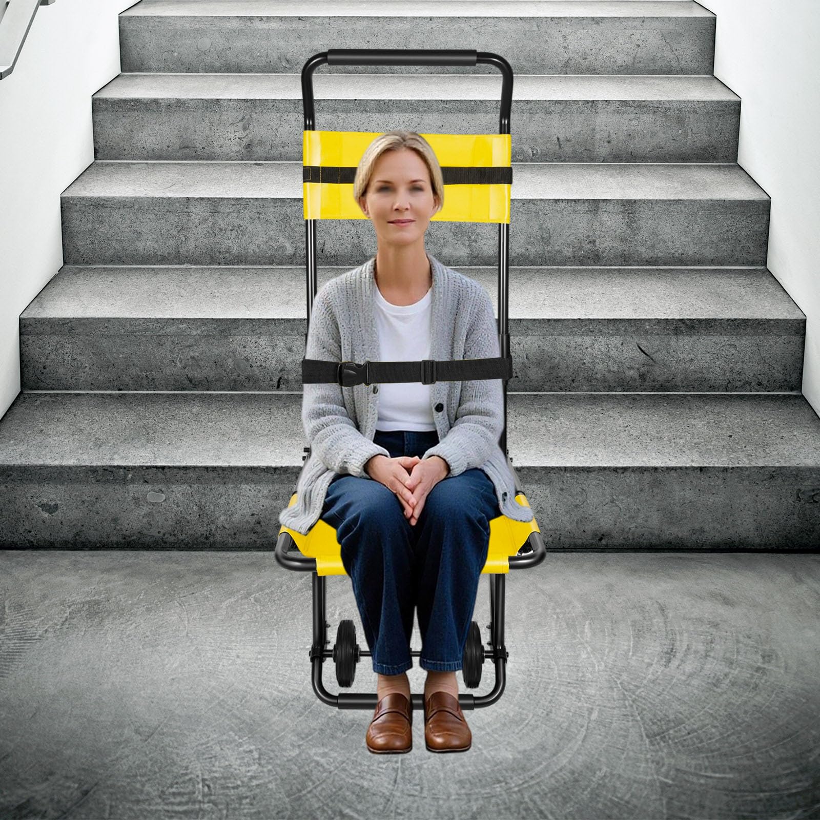 Elevador de escaleras eléctrico, silla de ruedas plegable, portátil, silla de ruedas eléctrica para personas mayores y discapacitados, hasta 159 kg