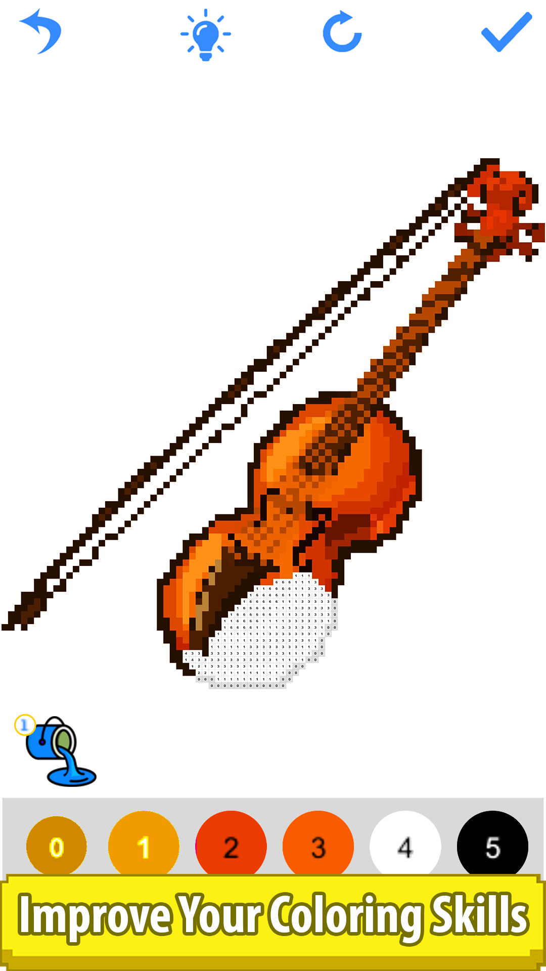 Color By Number Instruments Musical Instruments Pixel Art Color By Number - Sandbox Coloring Book ...