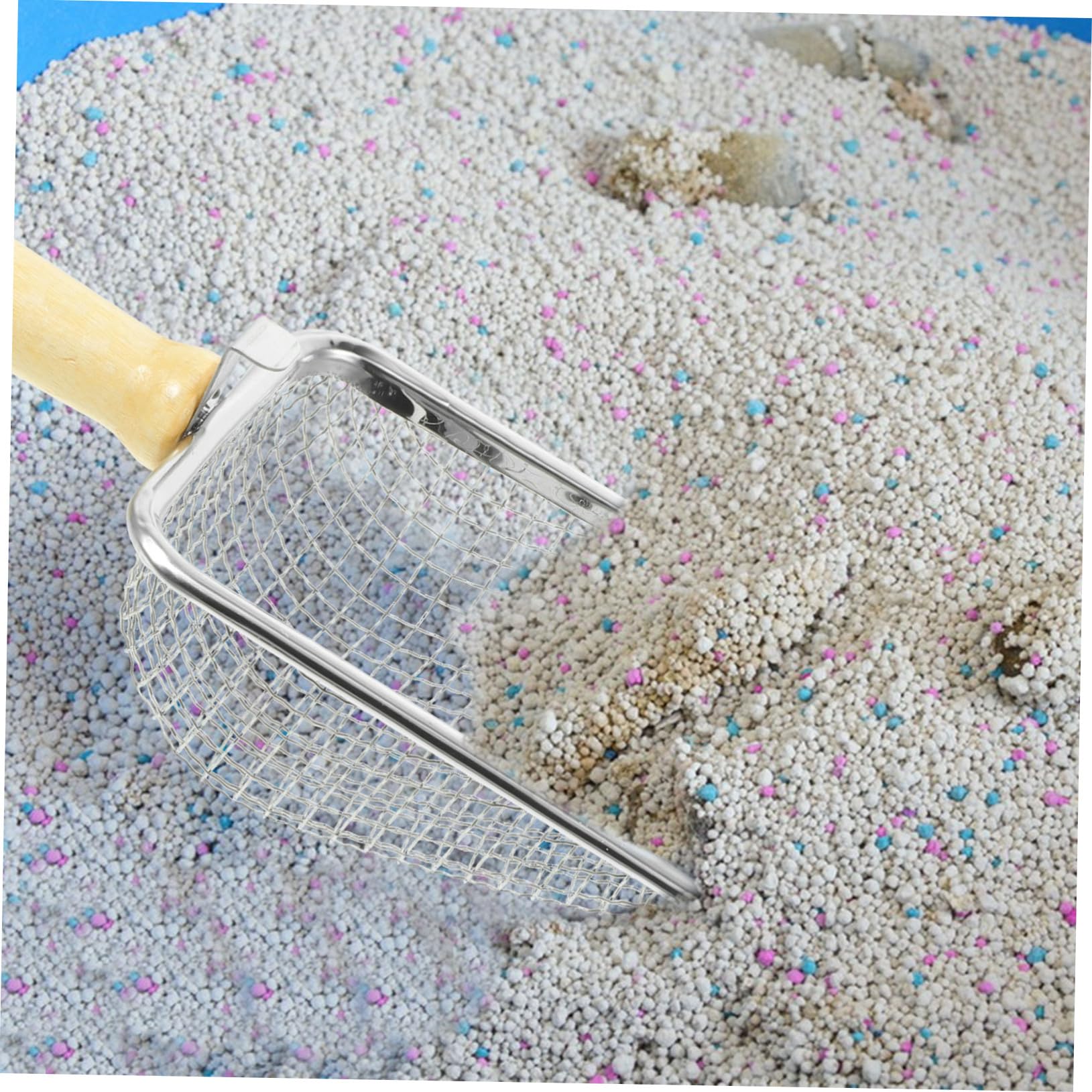 Pala para Arena de Gato, con Malla for una Limpieza eficiente de los desechos Reptiles Mango Madera Duradero for Cajas Arena for Gatos y