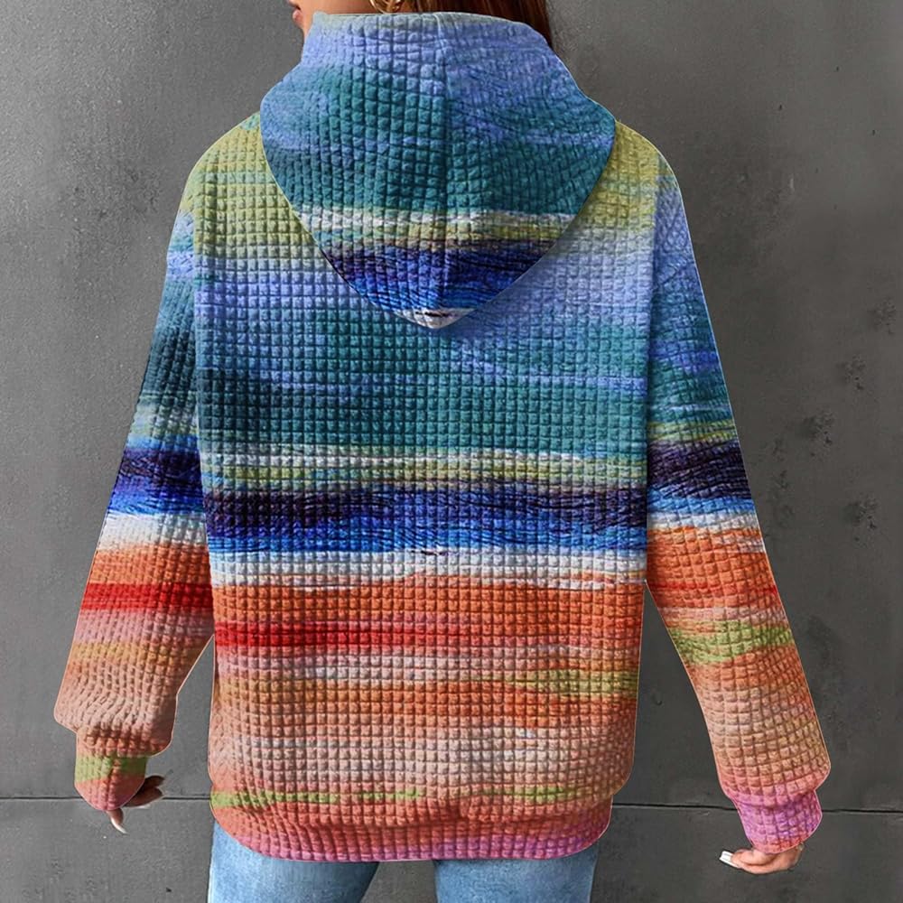 Amazon.com: Ceboyel Womens Waffle Knit Hooded Sweatshirts