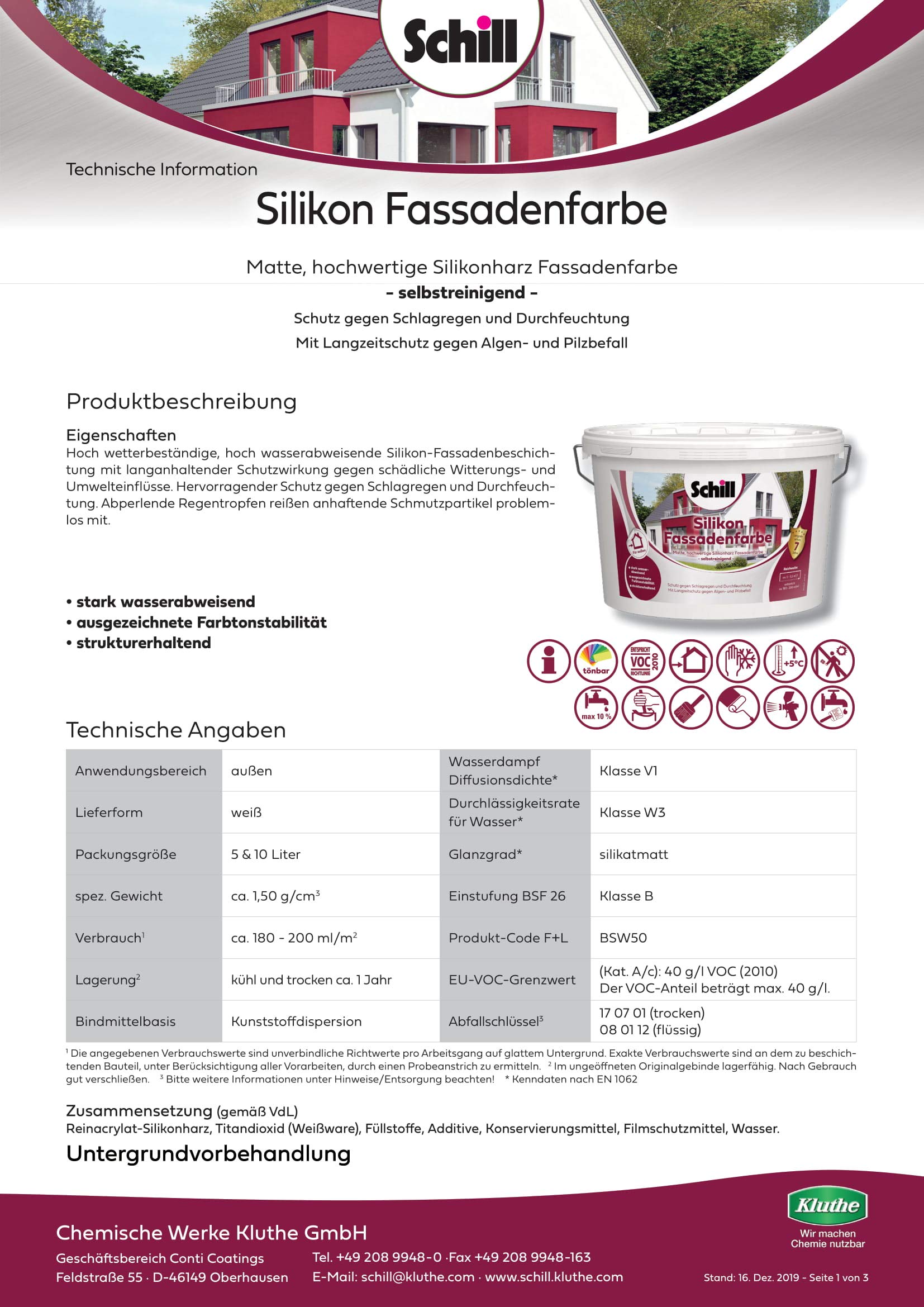 Schill Silikon Fassadenfarbe 5 Liter