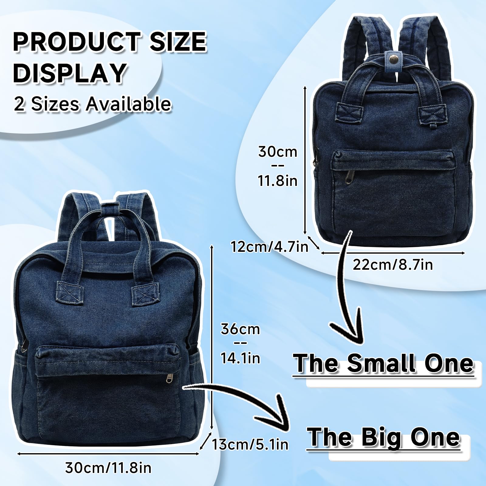 Zaino da donna in denim, zaino da città, zaini, zaini per bambini, per scuola, viaggi, lavoro, donna, ragazza, adolescente, unisex