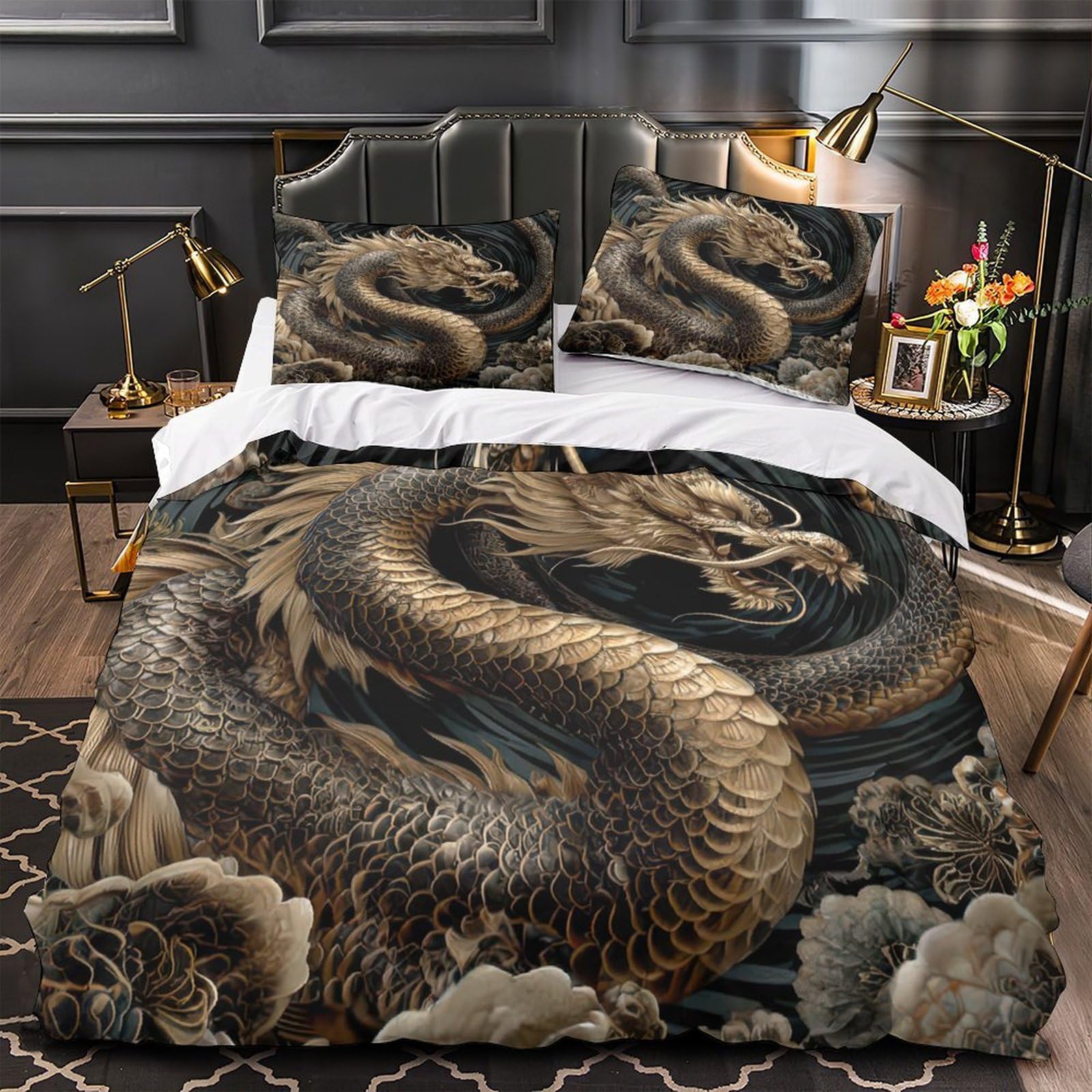 Parure de lit hypoallergénique en microfibre résistante avec fermeture éclair pour garçon